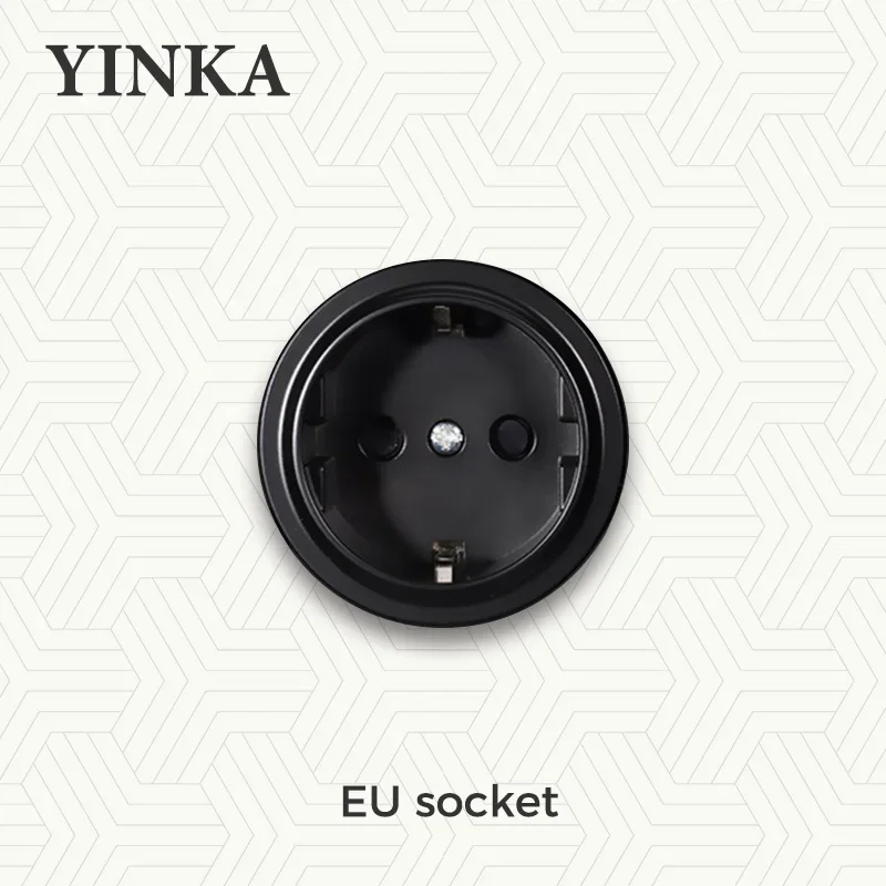 YINKA US EU UK Standard Free Combination Function Wall Socket Light Switch USB TYPE C Switch Socket Panel Push Button 86type