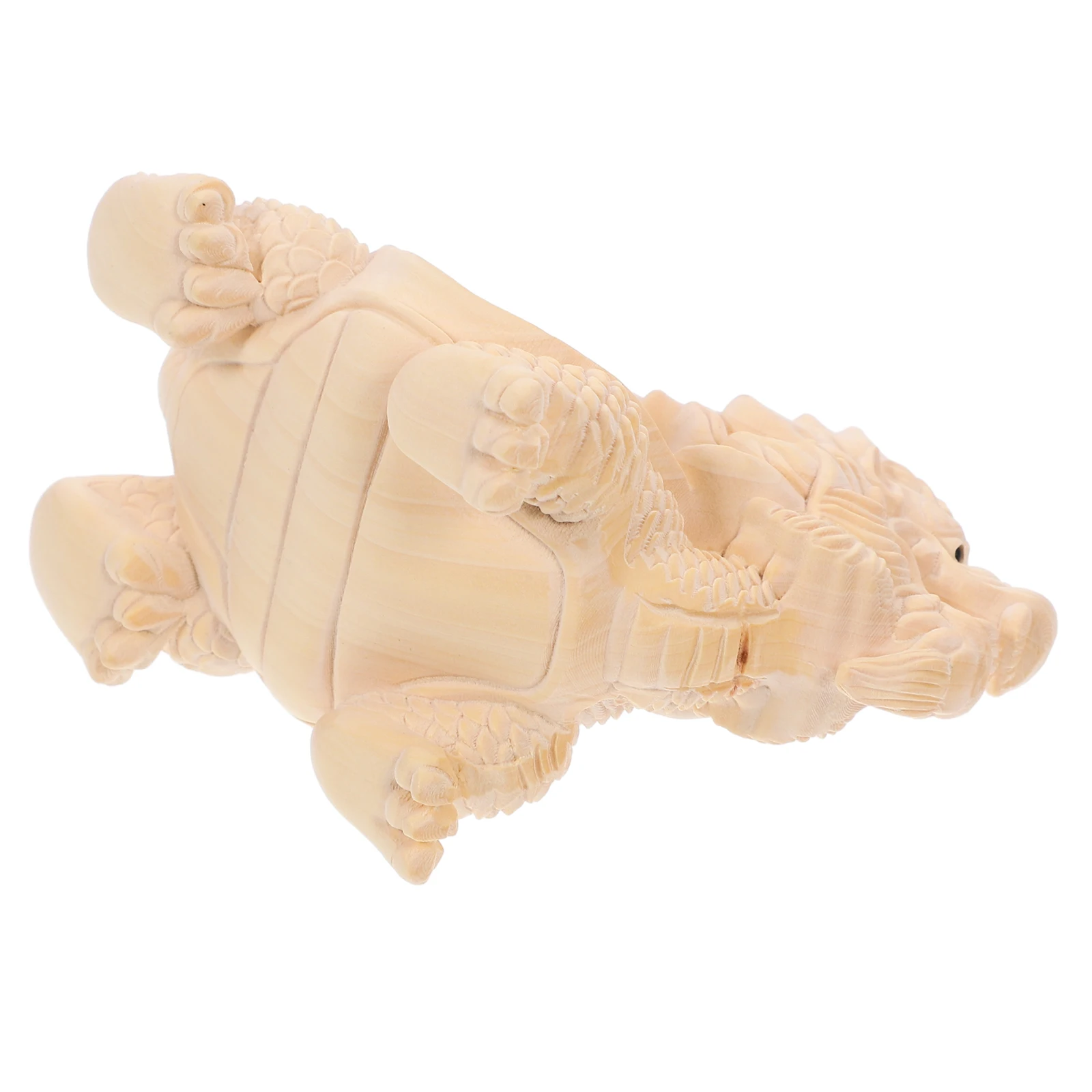 

Dragon Turtle Wood Carved nament Boxwood Small Desktop Decor Craft Home Office Gift Wooden Figure Art Piece Home