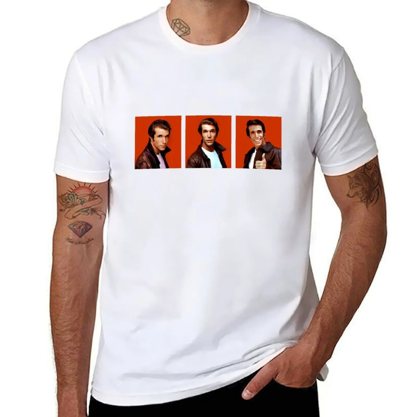 

3 FACES OF FONZIE T-Shirt man graphic t shirt t shirt man designer t shirts for man pack white T-shirt