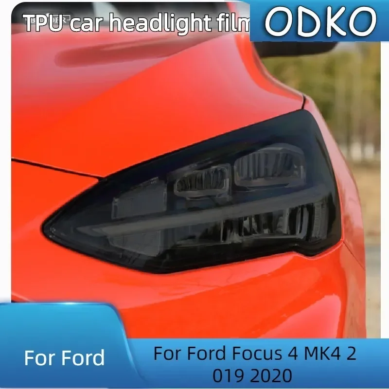 

For Ford Focus 4 MK4 2019 2020 Car Headlight Protection Tint Film Smoke Black Transparent TPU Front Light Sticker Accessories