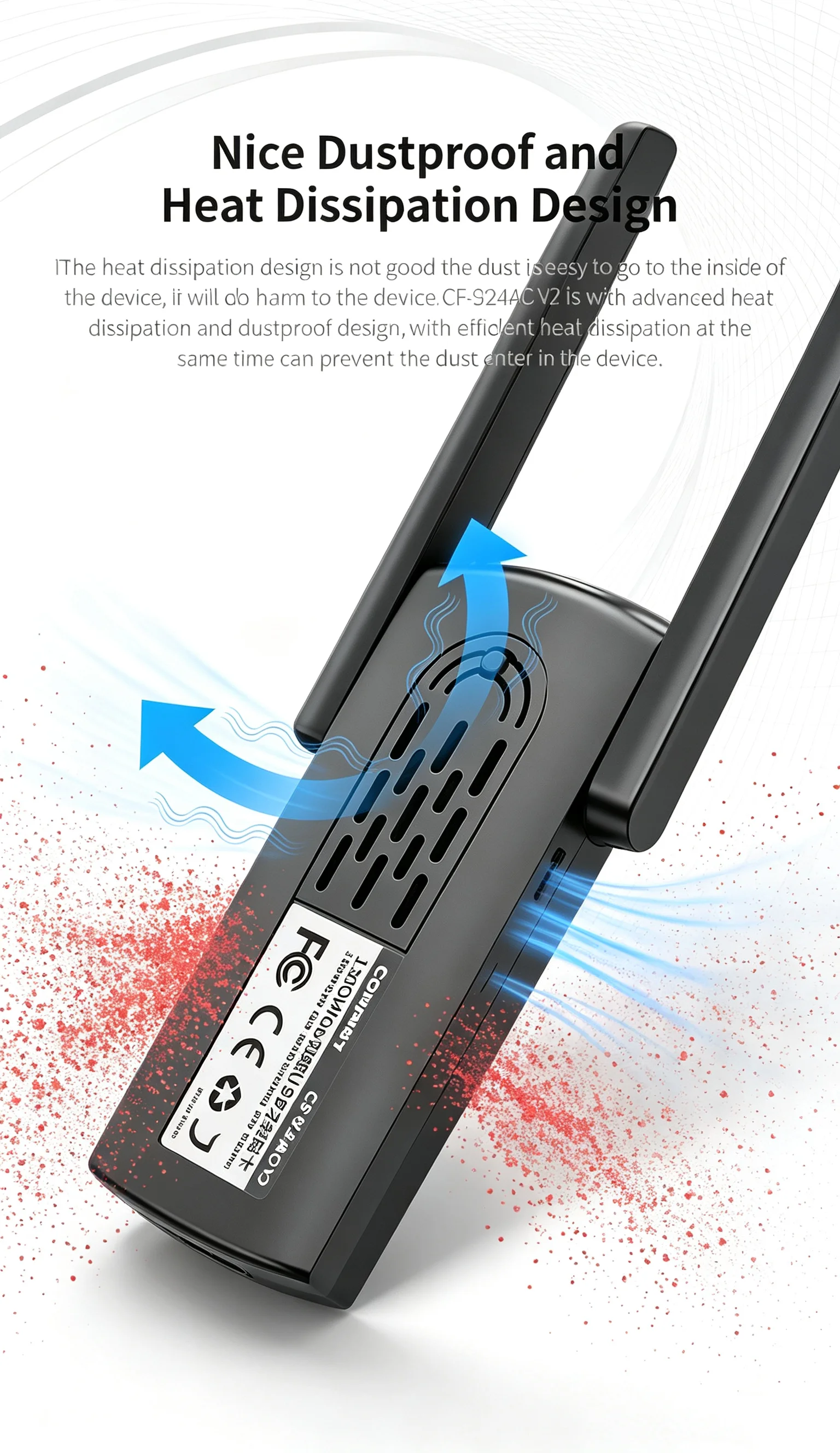 COMFAST 1300Mbps USB3.0 WLAN-Adapter Dual-Band 2.4GHz/5GHz WiFi5 RTL8812BU 2*2dBi Drahtloser Netzwerk-Dongle für PC, Laptop, Desktop – Detail 7
