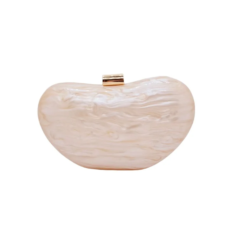 

Stylish Pea Shaped Acrylic Evening Clutch Bag Minimalist Women's Chain Shoulder Bag Elegant Wedding Purses for Formal Occasions