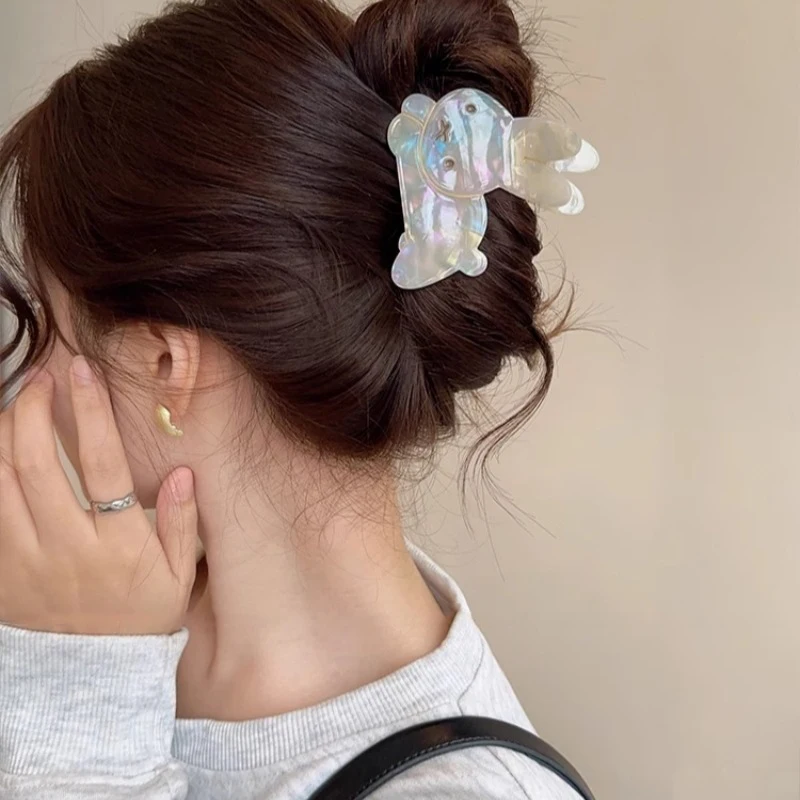 1pc new cute rabbit hair clip, acetate hair grab, suitable for less hair, hair clip, shark clip, clip, hair accessory, hair image 2