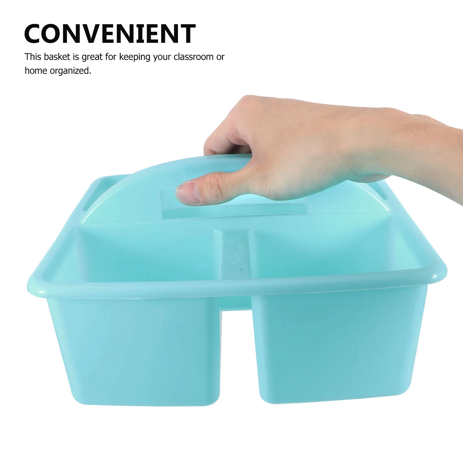 

Portable Storage Basket with Compartments for Classroom Art Supplies Tools Pencil Pen Container Kids School Organizer