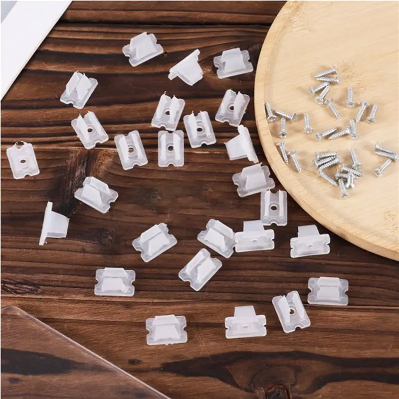 [SuperX&KND]60PCS LED Strip Mounting Clip Rope Light Clips Neon Rope Light Mounting Brackets With Screws For 5-6Mm Wide Lights
