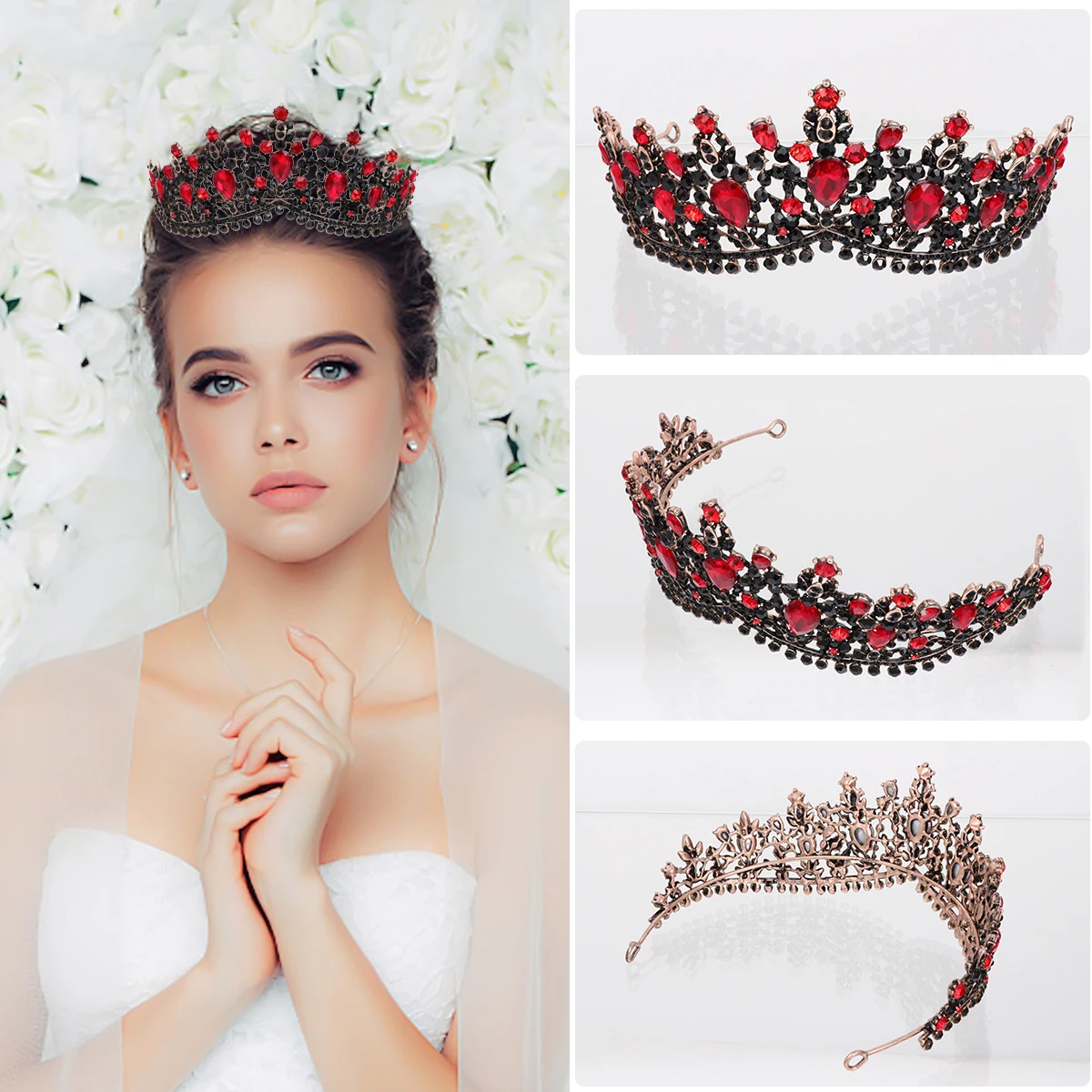 

Корона на день рождения со стразами, свадебная тиара из сплава, свадебные аксессуары, элегантные свадебные украшения для волос, головной убор, свадебная корона