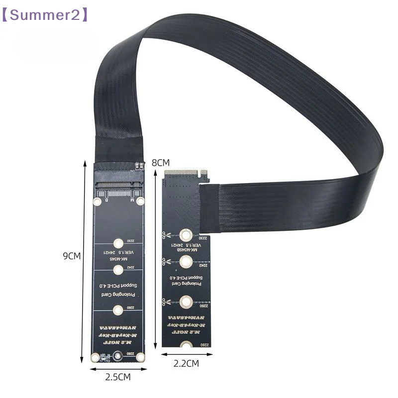 1Pcs 64Gbps High Speed Flexible Ribbon Riser Card For 2230/2242/2260/2280 M2 SSD 30CM M.2 NVMe Key-M PCIe 4.0 X4 Extension〔Sum2〕
