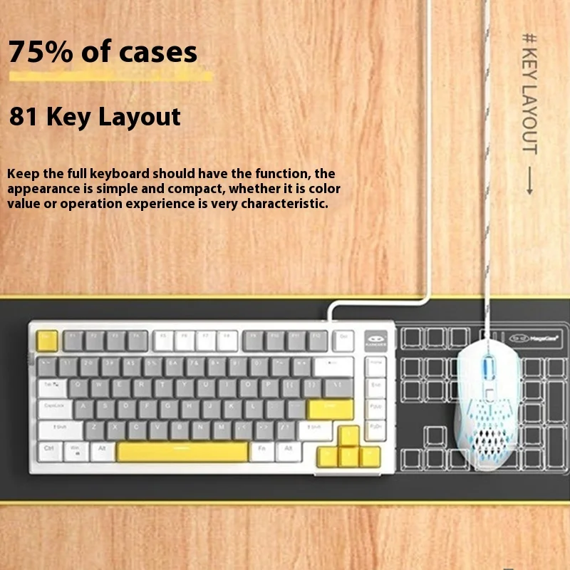 Imagem -04 - Magegee-teclado Mecânico Hot-swappable Rollover de Tecla Completa Compatível com Vários Sistemas Jogo de Esportes Eletrônicos Teclado de Escritório