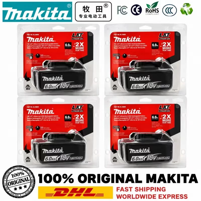 Akumulator Makita 18V 6Ah, z wskaźnikiem naładowania, akumulator do elektronarzędzi Makita, BL1830 BL1840 BL1850, wysyłka z Polski.