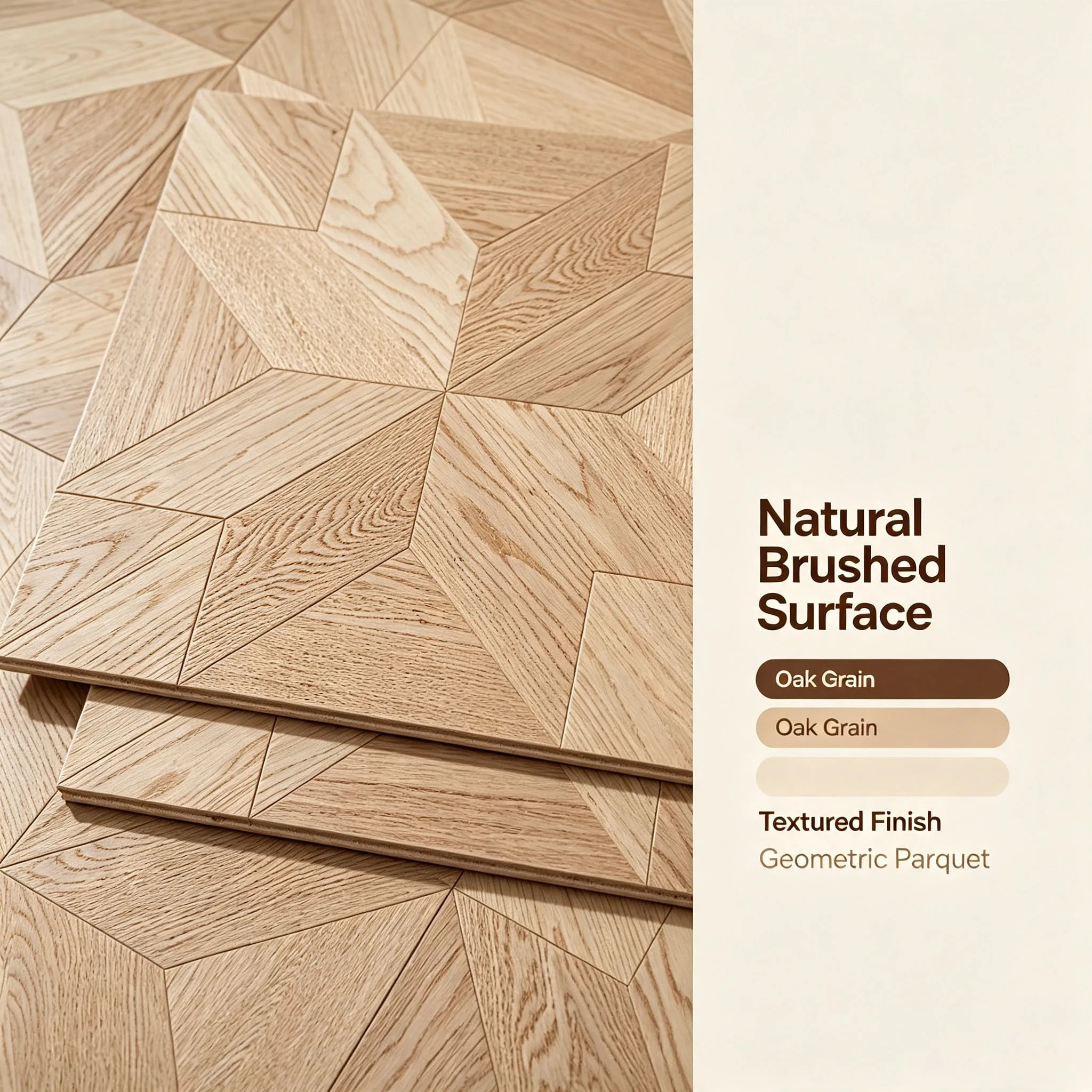 4pcs Oak Parquet Flooring 5975, Solid Wood Floor, Oak Wood Interlocking Floor Planks