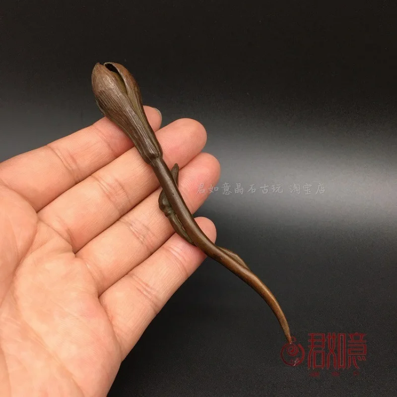 

Vintage Copper Tea Ceremony Lily Flower Tea Needle Tea Awl Pu'er Tea Opener Tea Set Tea Cake Prying Tool Copper Tea Knife
