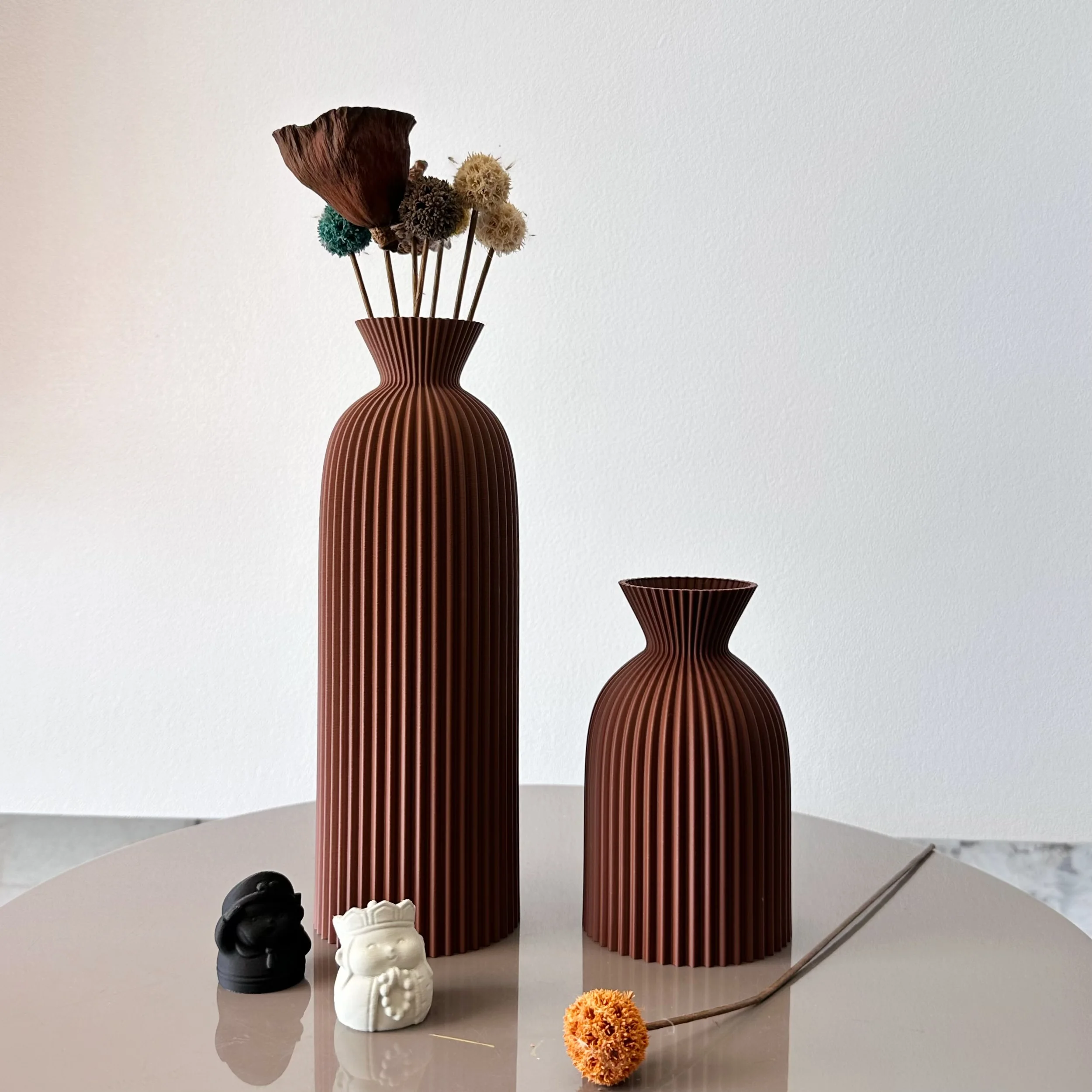 Wavy Pattern Art Dry Vase, 2-Piece Set