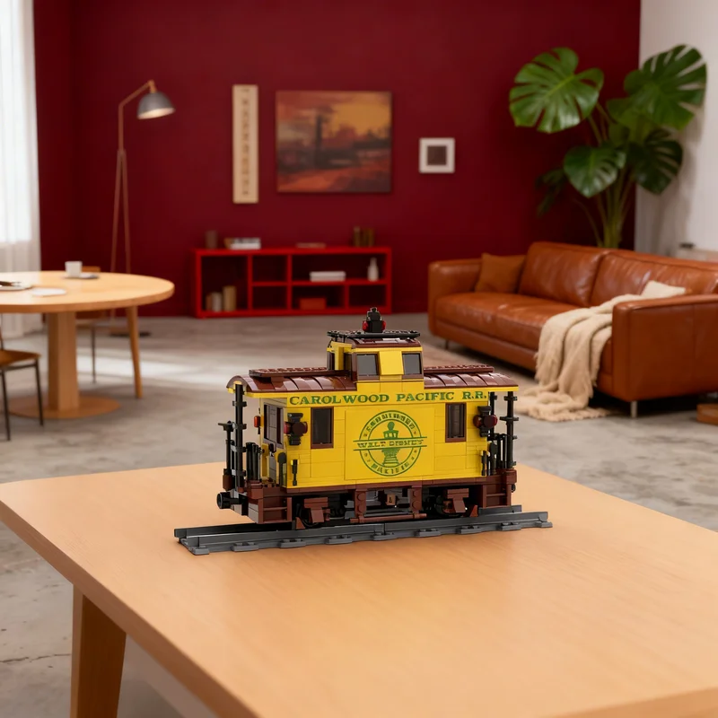 

Набор строительных блоков MOC Carolwood Caboose City Trains, 666 деталей, креативный подарок, коллекционный декор для детей и взрослых, премиум-класс