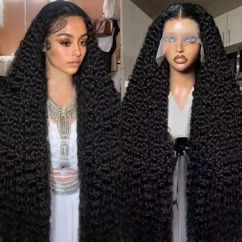 

13x4 Deep Wave Lace Frontal Wigs 42 Inch Hd Lace Wig 13x6 Human Hair For Black Women Curly Lace Front Pre Plucked Brazilian Hair