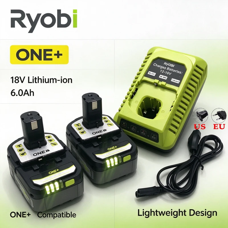 New Genuine RYOBI ONE+ 18V 6.0Ah High Capacity Battery P108 P190 For Drill Driver Impact Wrench Garden Cordless Tools