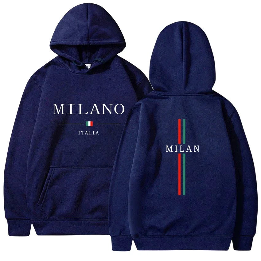Men's hooded sweatshirt, Milan-printed sweatshirt, casual, running, high-quality men's clothing Tops Y2k 2025