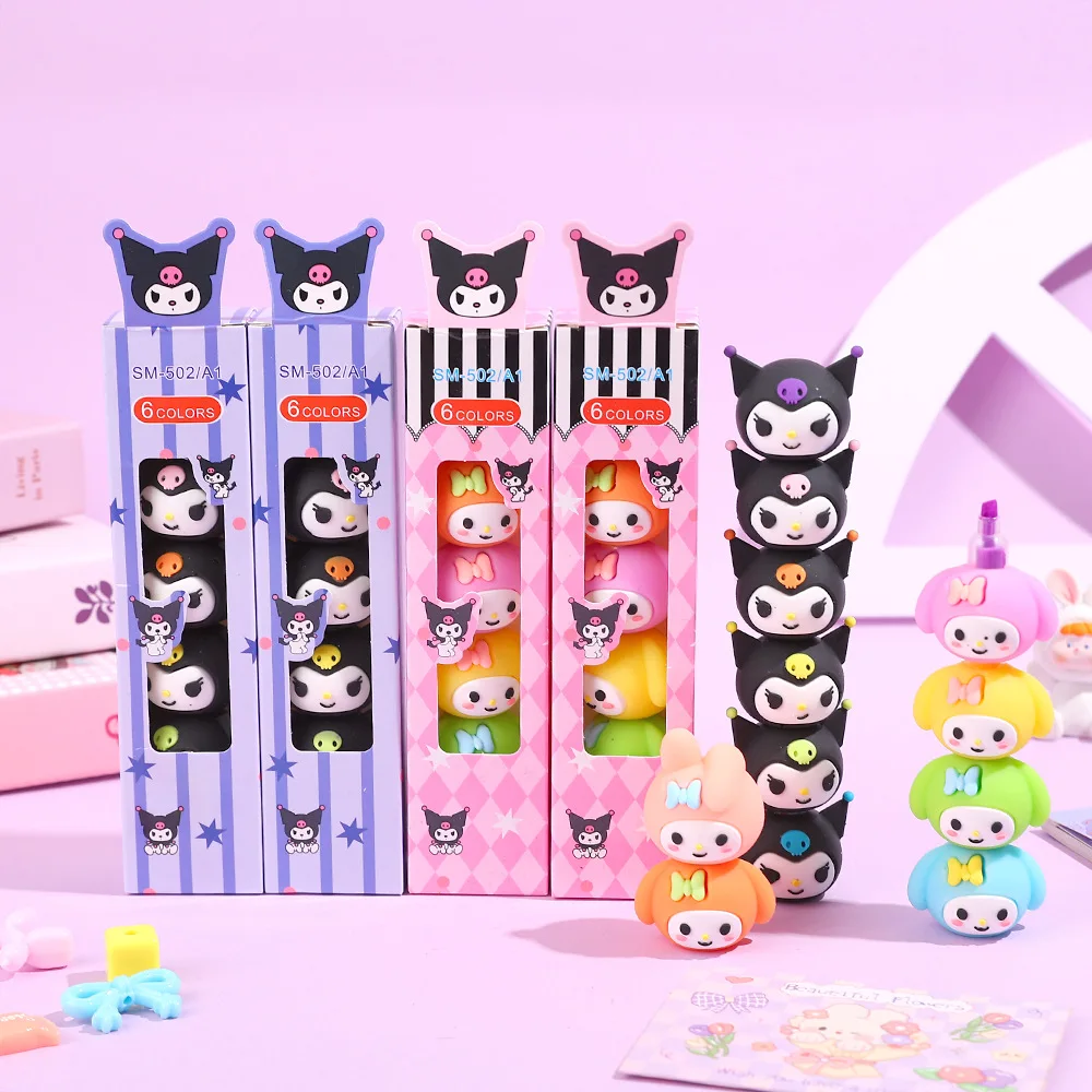 

Kuromi Hello Kitty Stacking Fun Fluorescent Pen - Cartoon-like Cute Student - High Appearance Quality Stationery - Highlighting