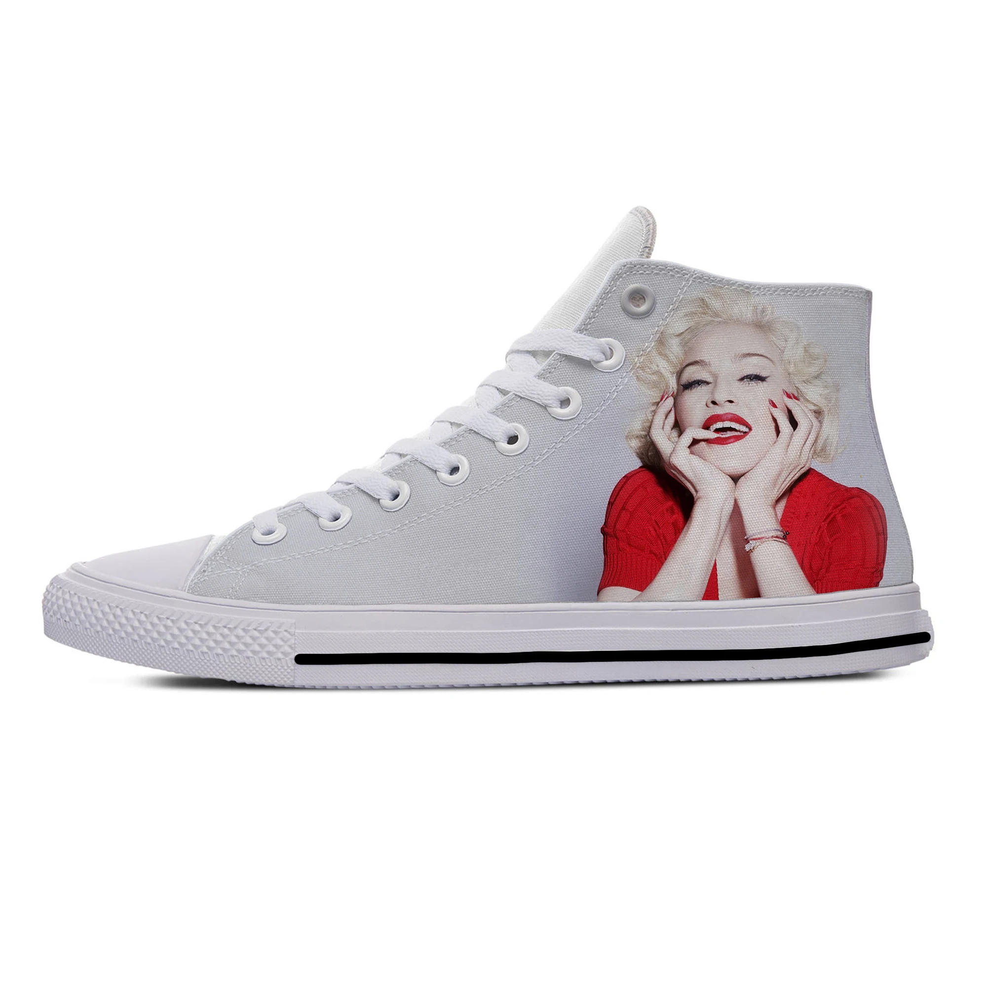 Summer Hot Cool Madonna Pop Singer Music Fashion Popular Casual Shoes High Top Latest Men Women Sneakers Classic Board Shoes