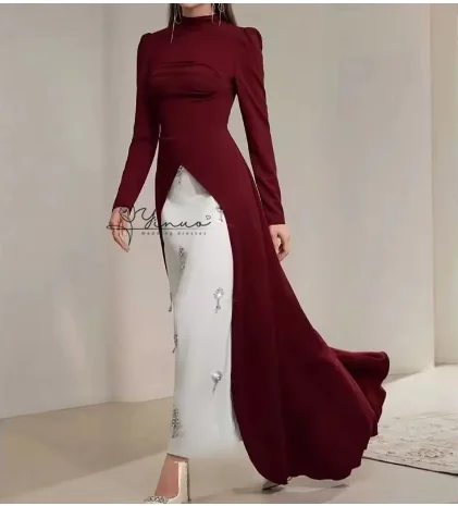 customized  Evening Dresses O Neck Full Sleeves Summer New In Dresses Elegant Wedding Party Gowns Arab 2025
