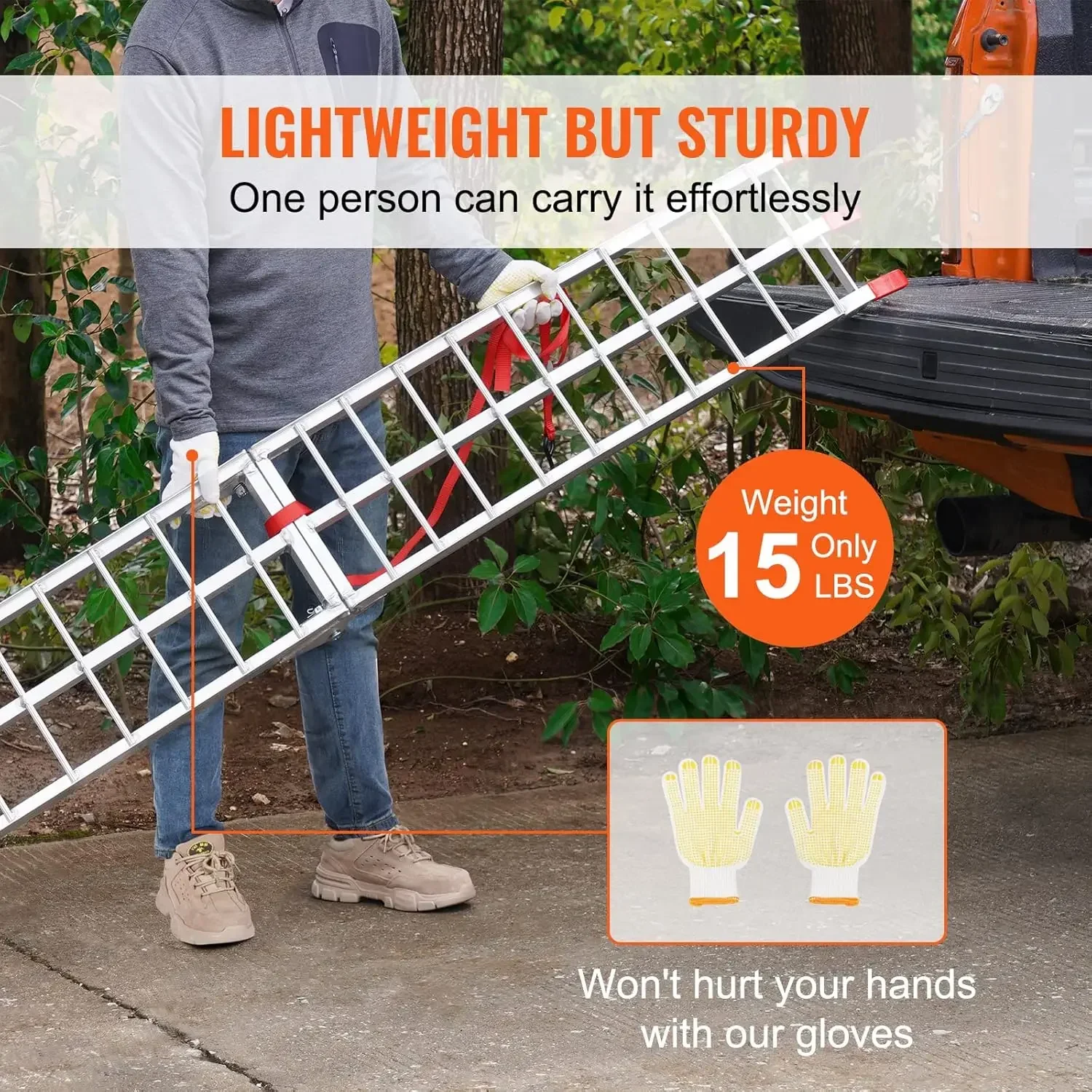 Motorcycle Ramps, 750lbs Folding Loading Ramps for Pickup Trucks Bed, Trailers Ramp with Load Straps for Motorcycle