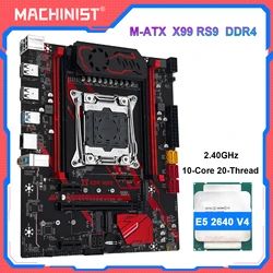MACHINIST X99 RS9 Motherboard , Optional LGA2011-3 Xeon E5 2640 V4 CPU and DDR4 16GB RAM Kit Set NVME M.2 Four Channel Memory