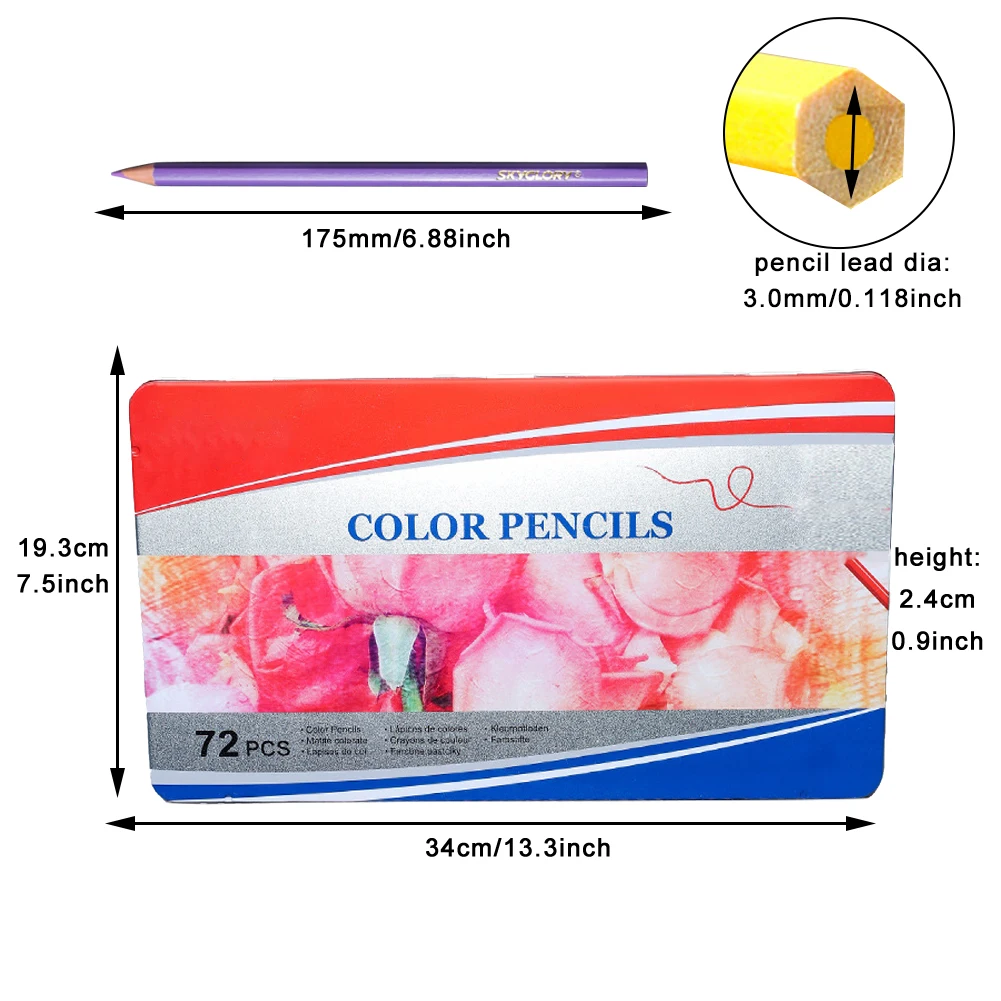 HB Artist Sketch Office Crafts Professional Drawing Tool Kids Assorted Travel Portable Gift School Wooden Colored Pencils