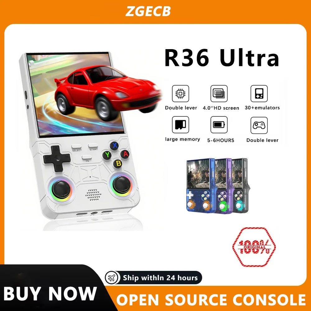 R36Ultra Retro Handheld Video Game Console Linux System 4.0-inch R36S IPS Screen Portable Pocket Video Player Game