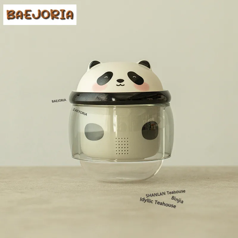 220ml Cute Panda Tea-water Separation Cup Filter Tea Separator Cup Boutique Tea Mug With Infuser Tea Maker Office Water Cup Gift