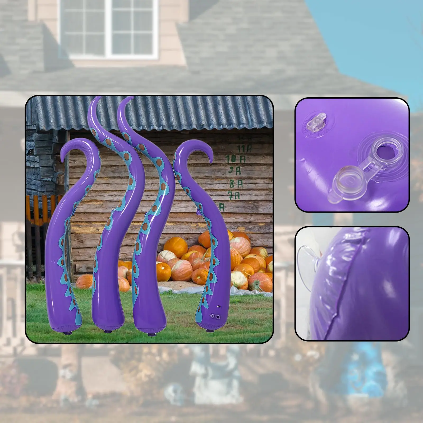 

4 Pieces Halloween Inflatable Octopus Tentacles for Yard Front Door Outdoor