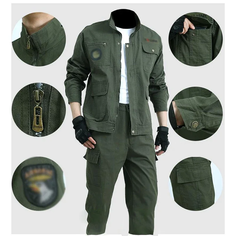 Wear-resistant Suit Welder Clothing Pants Labor Insurance And Autumn Spring Jacket Clothes Outdoor New Cotton Men\'s Work