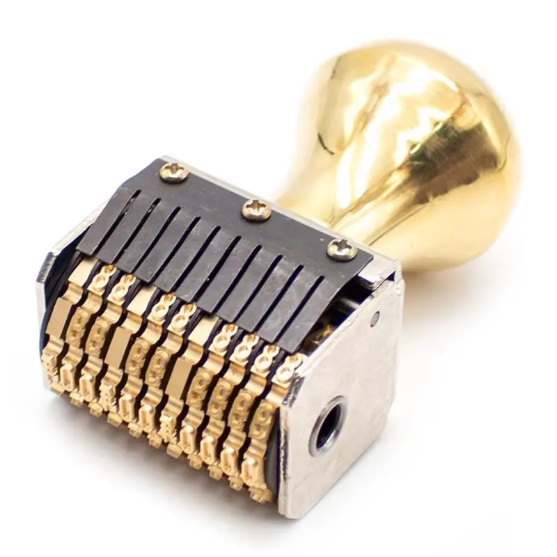 【HOUSEHOLD GOODS】Scrapbook Brass Date Stamp Adjustable Letter Code Stamp 5X37mm Diary Handbook