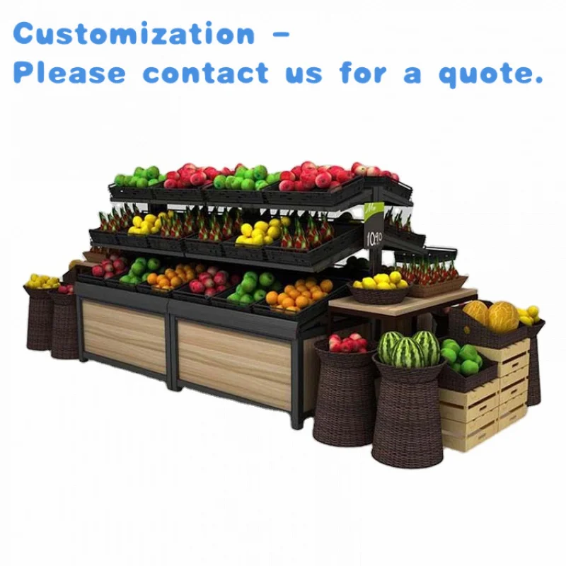 

custom.Factory Customization New Fashion Design Dry Fruit and Vegetable Display Rack Shelf Foldable Metal Display Shelve