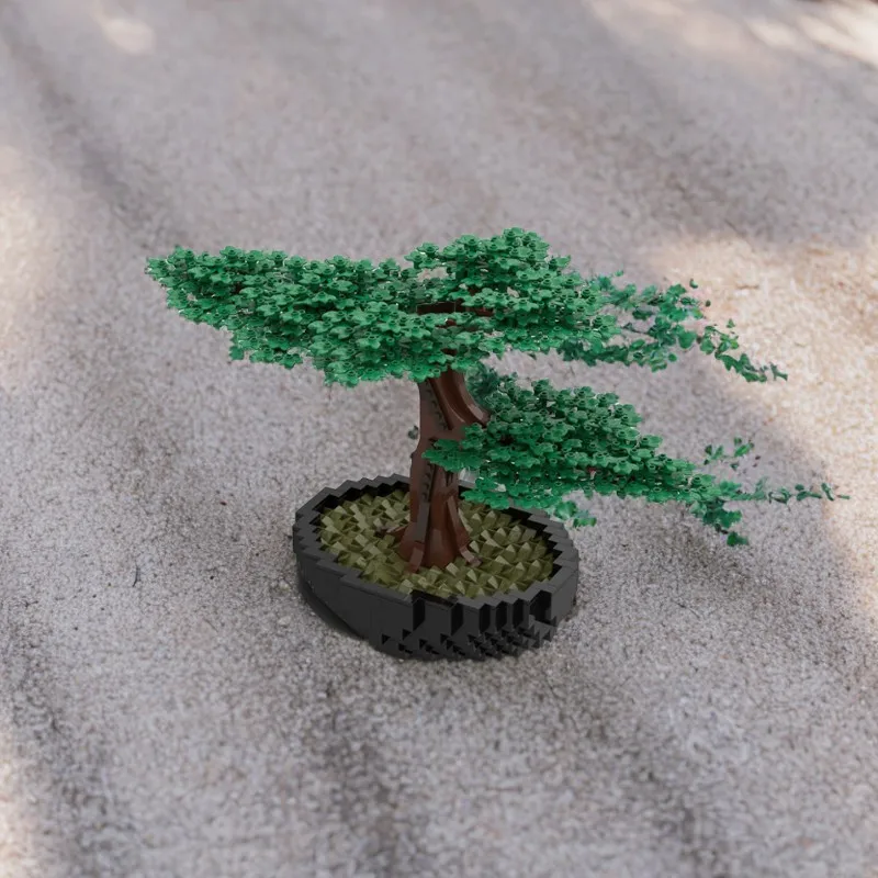 1008pcs MOC Zen Bonsai Tree Miniature Plant Building Blocks Creative Desktop Decor DIY Model Building Blocks Birthday Toys Gift