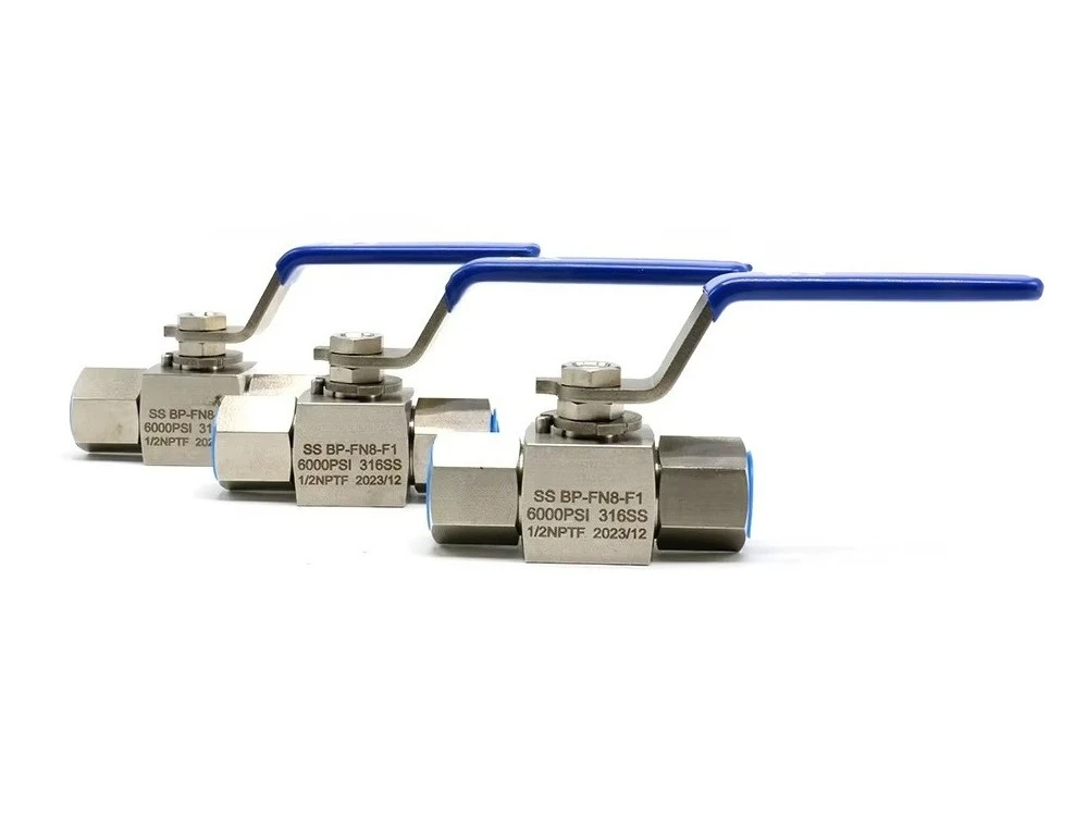 

High Pressure 1/2" Female Ss316 Pressure Ball Valve Portable Handle 6000psi Ss Ball Valve