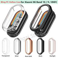 Bling Case for Xiaomi Mi Band 10 9 8 NFC Set With Diamond PC Hard for Xiaomi Smart 10/10NFC/ 9/9NFC /8NC Protective Cover Casing
