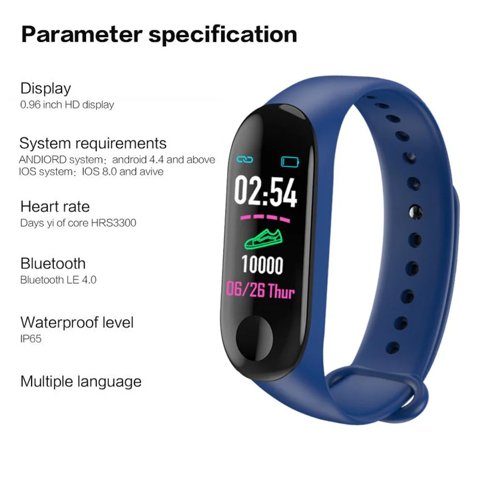 Monitor della pressione sanguigna Fitness Smart Watch Fitness Tracker con cardiofrequenzimetro Monitor del sonno contapassi contapassi braccialetto