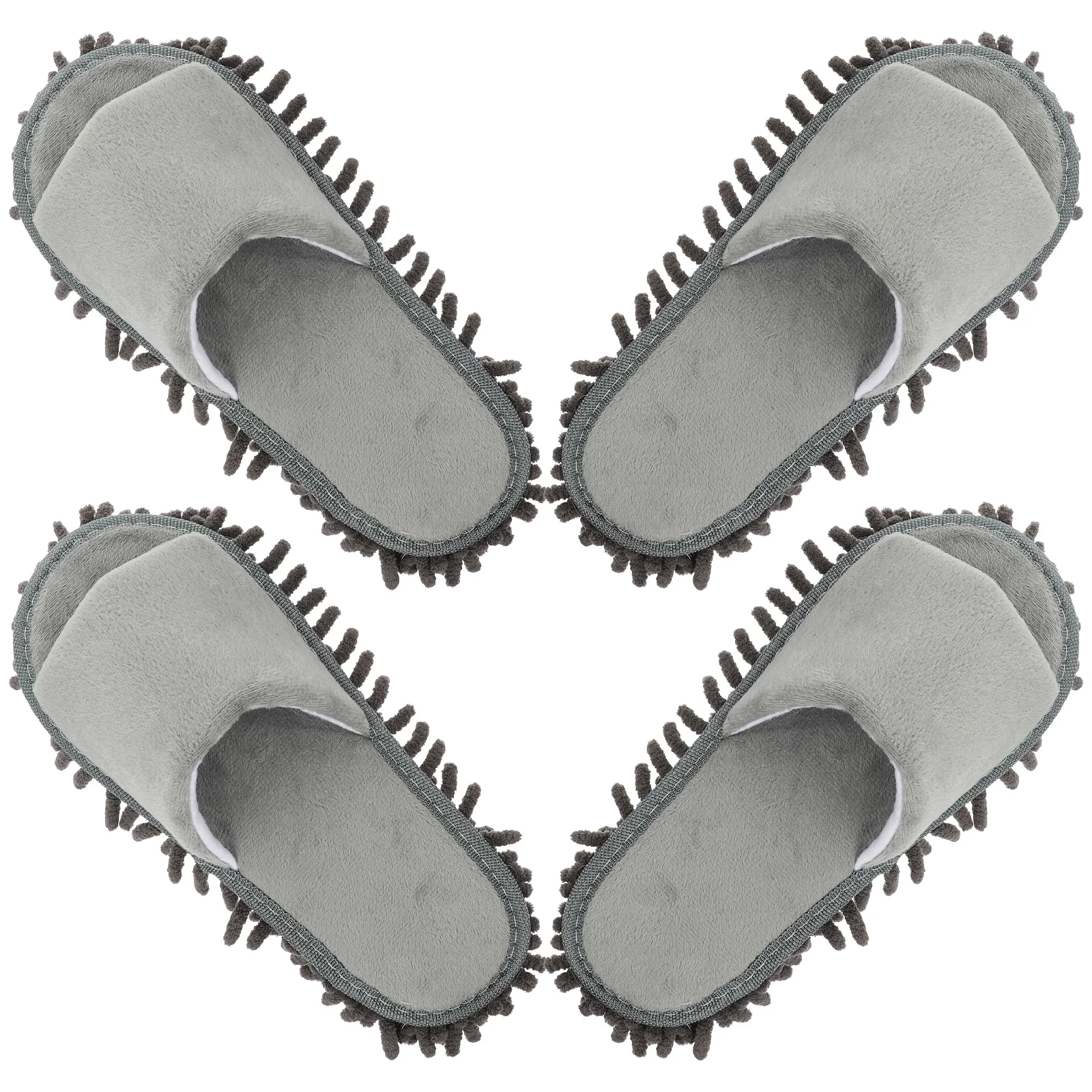 

2Pairs Mop Slippers Reusable Chenille Floor Cleaning Slippers Covers Household Mop Socks Shoes Covers for Home Kitchen Office