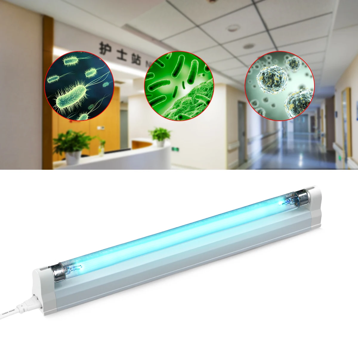 Tubo de luz esterilizado ultravioleta UVC, 110V, 220V, 8W, T5, lámpara UV de cuarzo, bombilla LED ultravioleta germicida bactericida