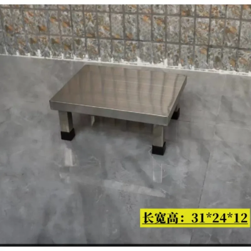 Thickened Stainless Steel Square Stool For Clean Room Shoe Changing Restaurant Cafeteria Use