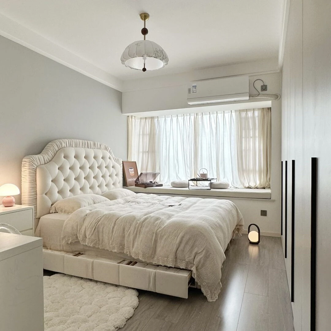 

Американская элитная современная двуспальная кровать из ткани из цельного дерева в американском классическом средневековом стиле на заказ