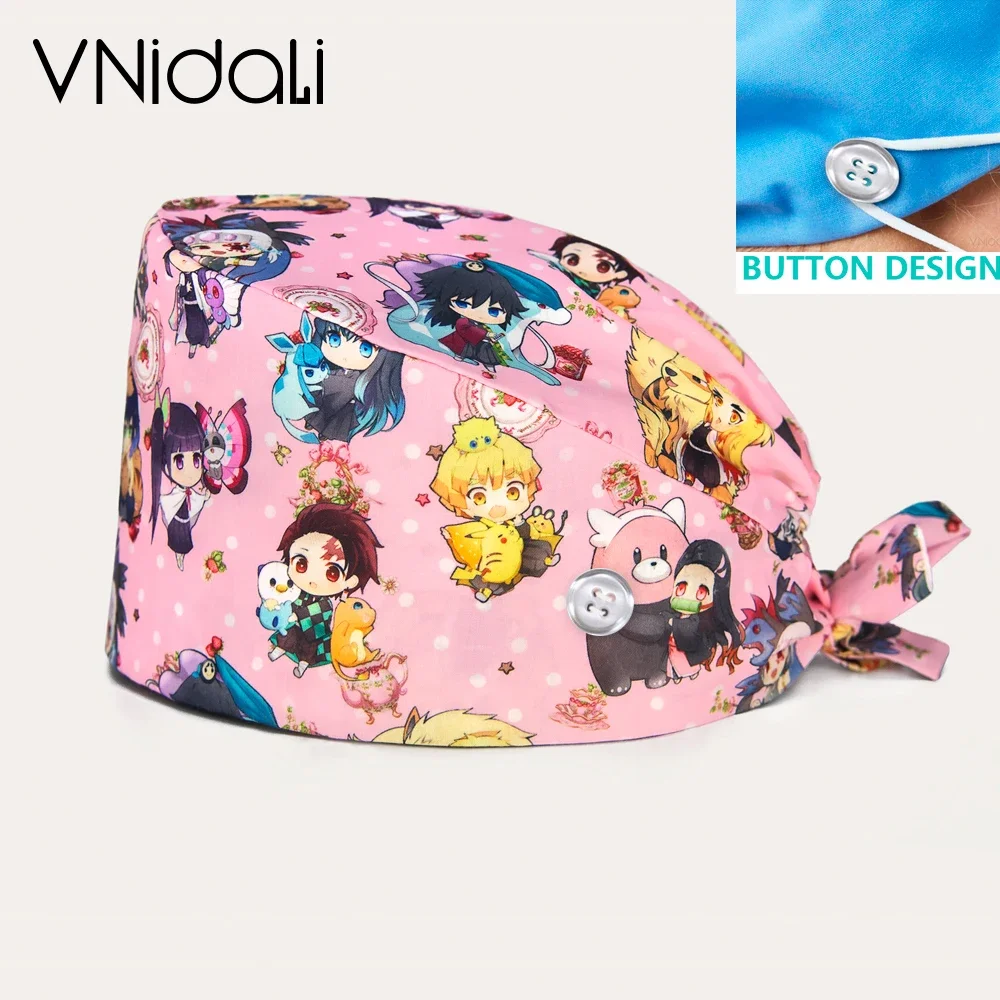 Multi Color medical scrubs hat women Pharmacist work cap pet shop Bouffant Cap Working Nursing dust Cap