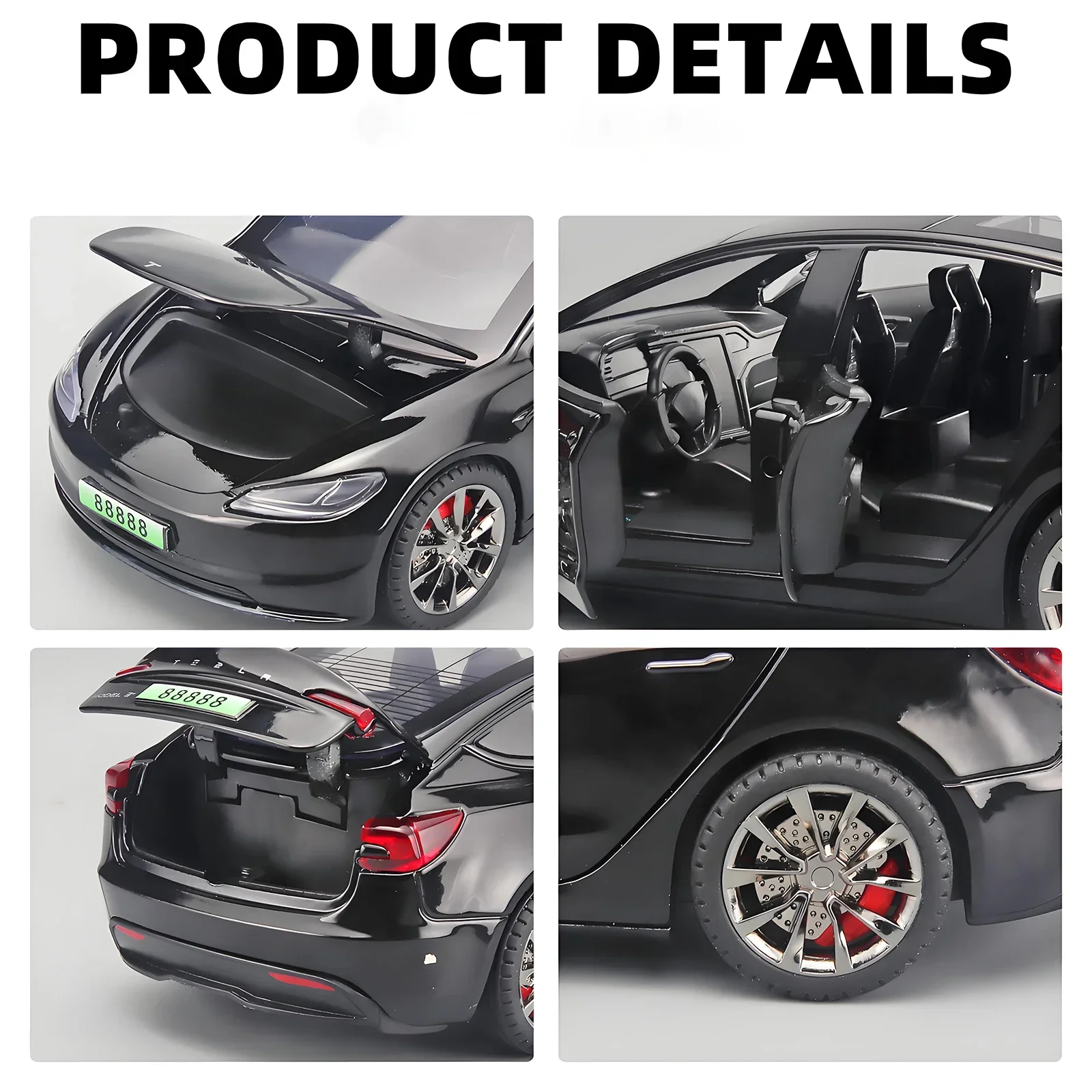 2024 NEW 1:32 Model3 Alloy Muscle Car Model Sound and Light Pull Back Children's Toy Collectibles Birthday gift