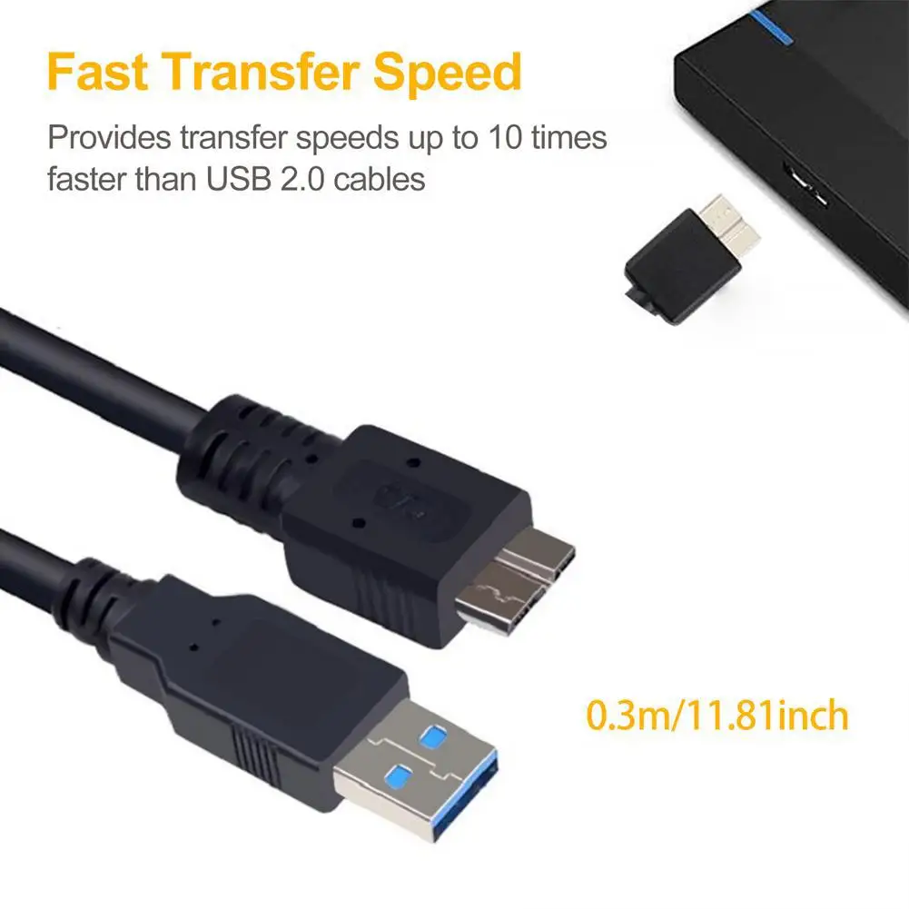 USB Micro B Cable Type-A to USB 3.0 Micro B Cable Connector 5Gbps External Hard Drive Disk Cable for Hard Drive Computer Ca N7K5