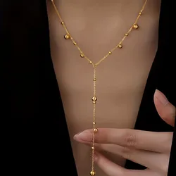 Elegante collana lunga con ciondolo a catena con nappe in acciaio inossidabile adatta per l'uso quotidiano delle donne, accessorio elegante per ogni occasione