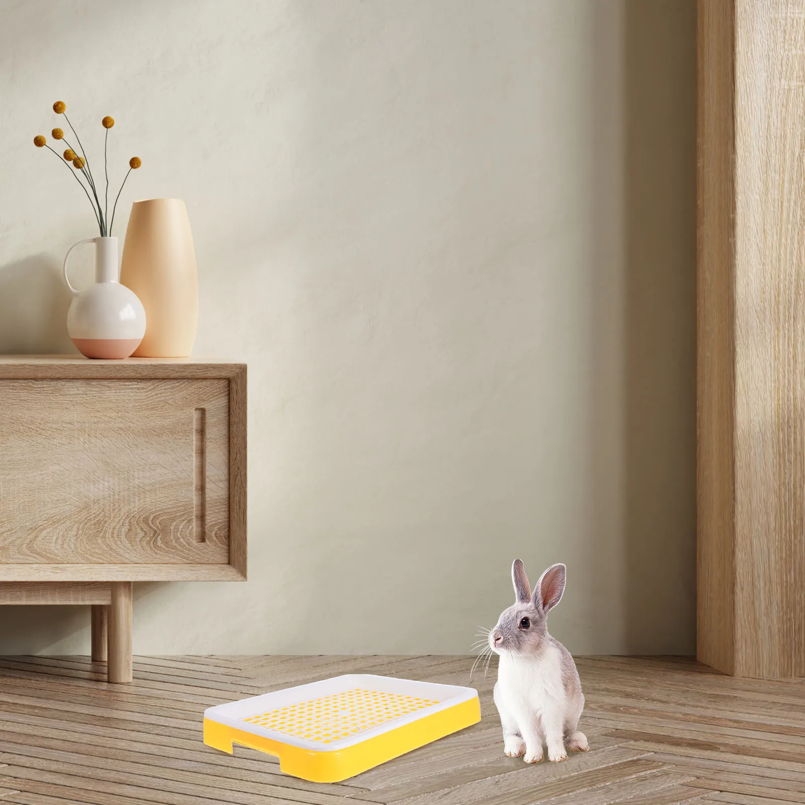 

Rectangular Rabbit Litter Box Stable Small Pet Toilet Tray for Bunny Guinea Pig Chinchilla Ferret Hamster Indoor Outdoor Use