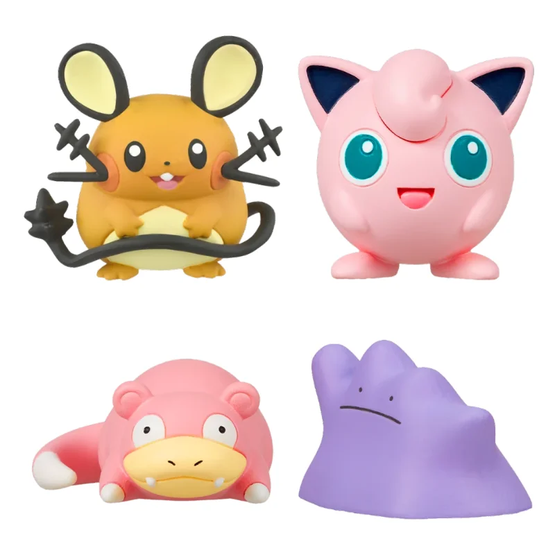 TOMY 2025 June New Product Pokemon Figures Super Cute Kawaii Dedenne Jigglypuff Slowpoke Ditto Anime Collection Model Gifts