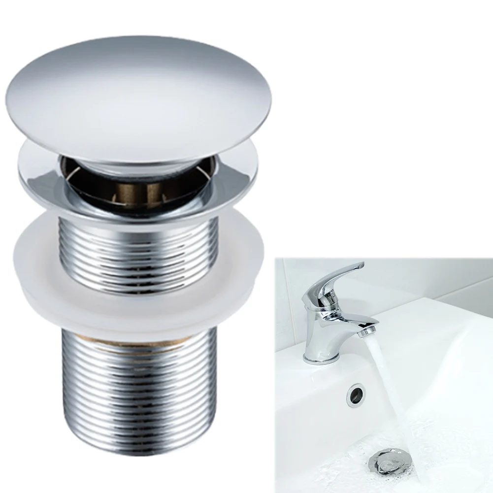 

Bathroom Sink Stopper Anti Clogging Push Type Basin Pop Up Drain Filter Bathroom Basin Waste Stopper Bathroom Faucet Accessories