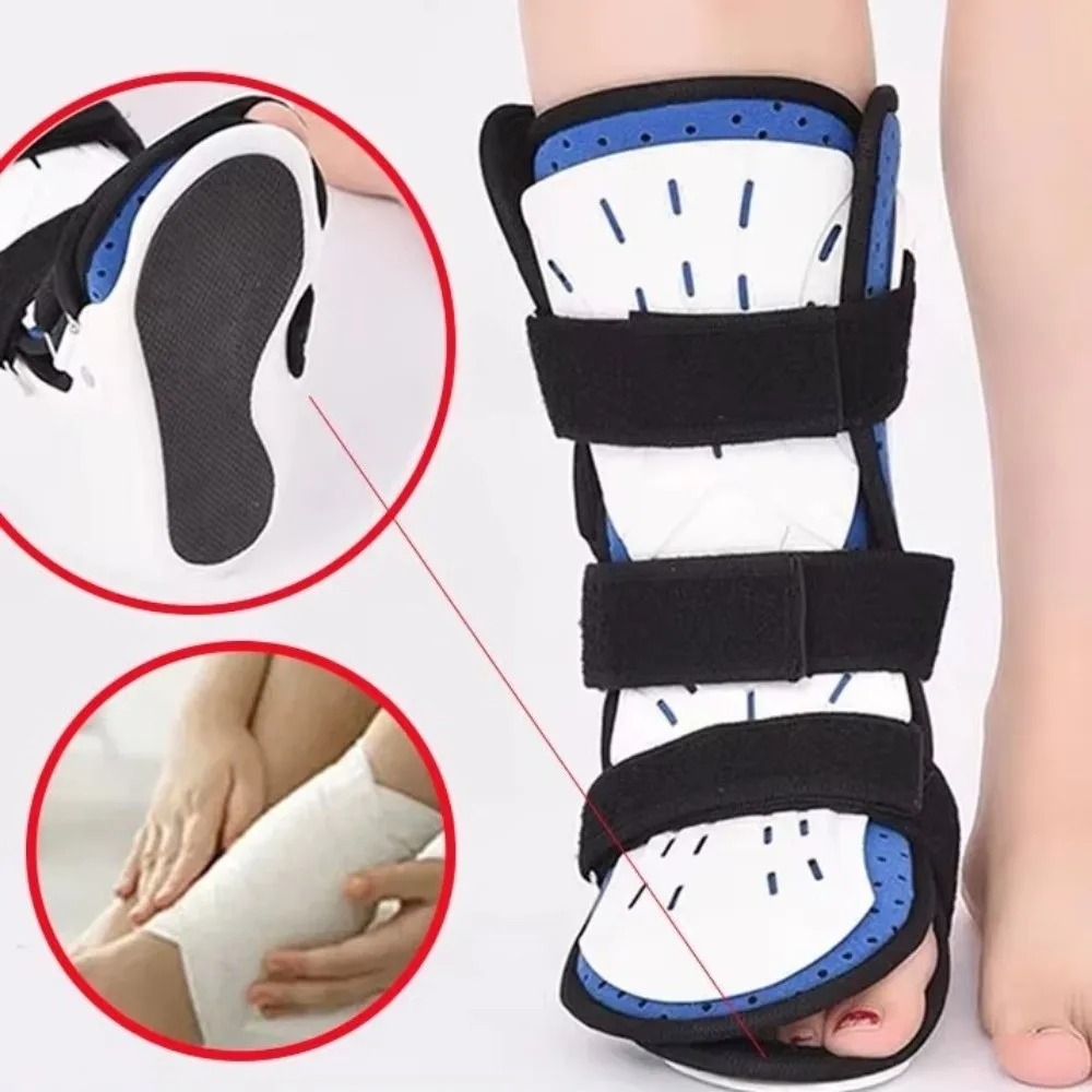 Atmungsaktive Knöchelbandage, verstellbare rutschfeste Sohle, Fußabfall-Korrektor, abnehmbarer Wadenbrech-Fixierer, Sprunggelenk, Varus Valgus