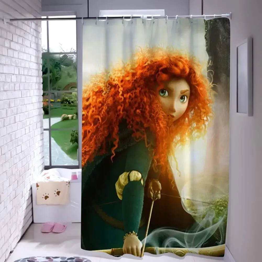 Merida Brave Movie Background Curtains Bath Waterproof