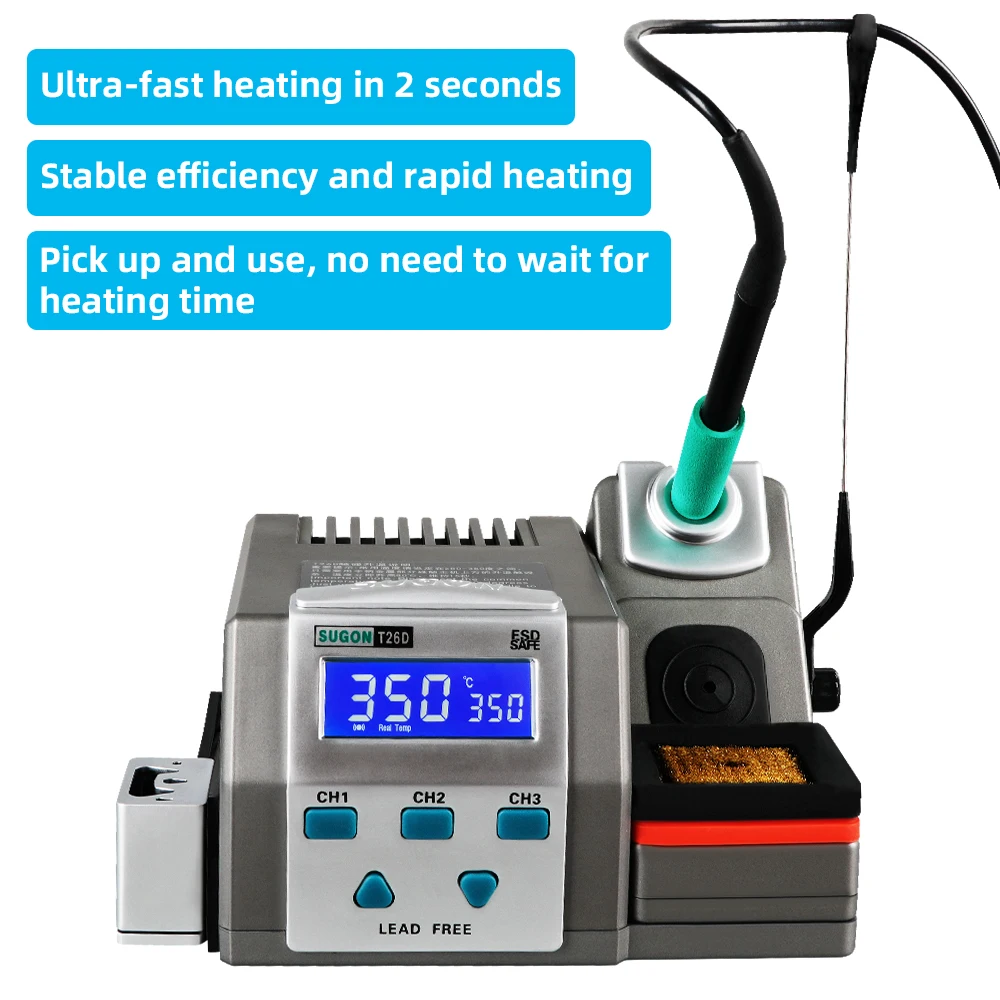 SUGON T26D Soldering Station 2S Heating Fast Rework Station For Original C210 Soldering Iron Tip Lead-free Welding Station